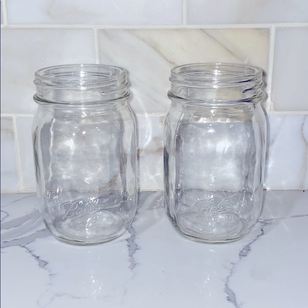 2 Glass Mason Jars